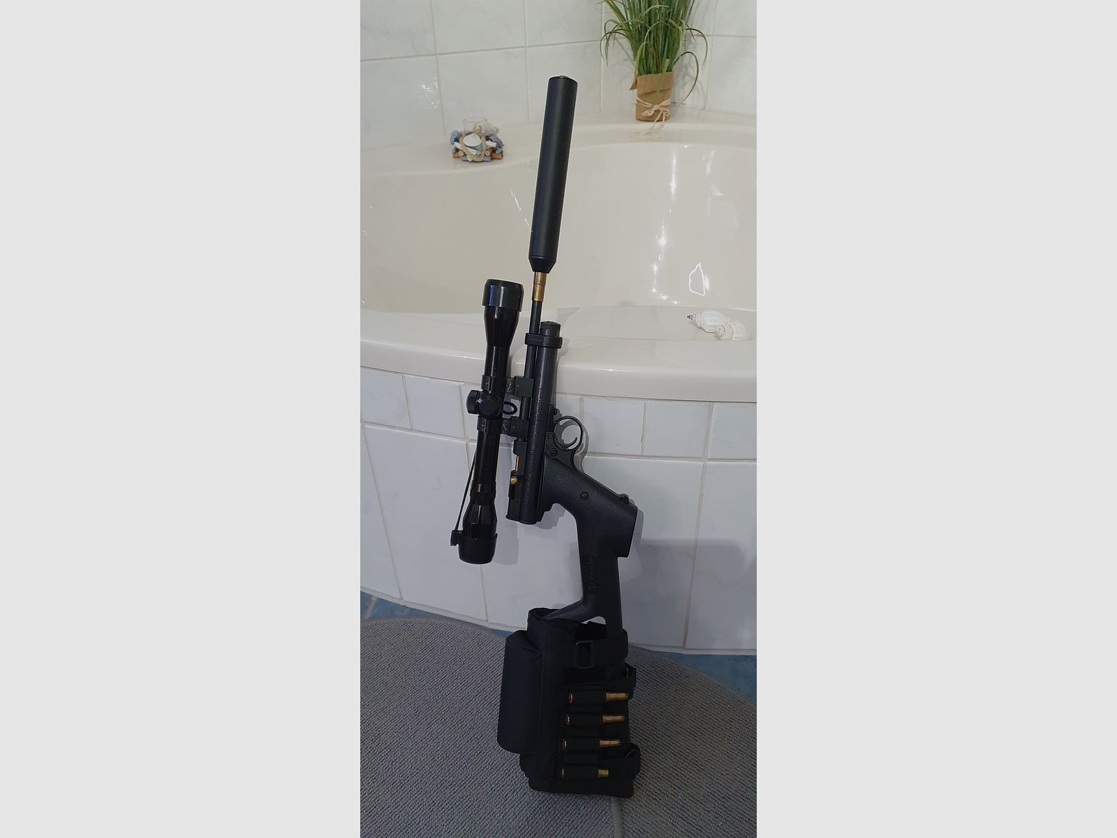 Crosman 2240 + Langschaft+Schalldämpfer (F)+ Zielvernrohr 4X32 Japan