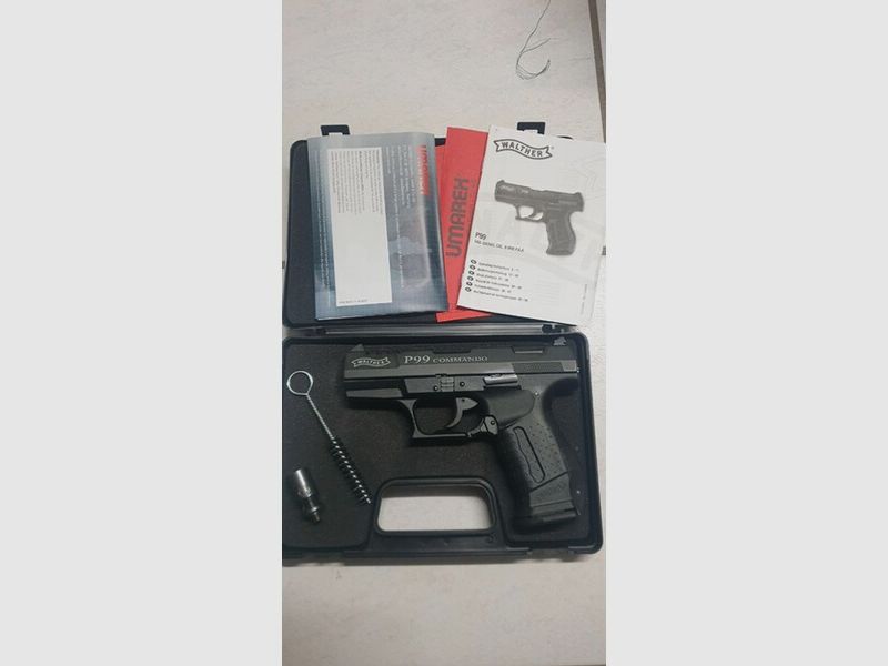 Walther P99 Commando schwarz black Schreckschuss Pistole SRS GAS 9mm PAK Umarex P 99
