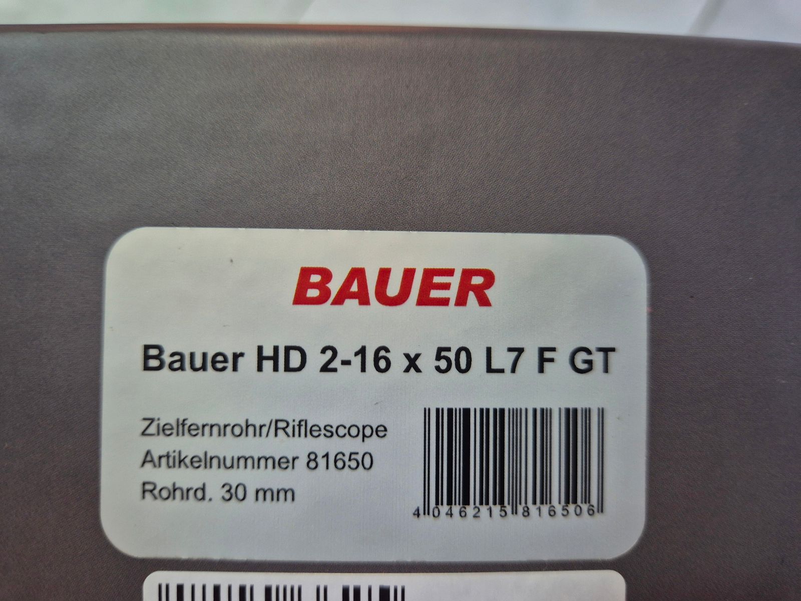 Bauer HD 2-16 x 50 L7 F GT riflescope