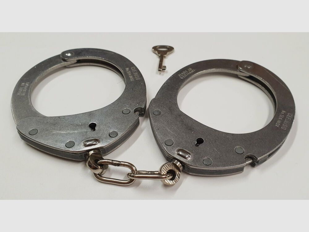 CLEJUSO Clemen & Jung e.K. Manette CLEJUSO No. 12 A INOX grande, manette in acciaio inossidabile, Made in Germany, usato