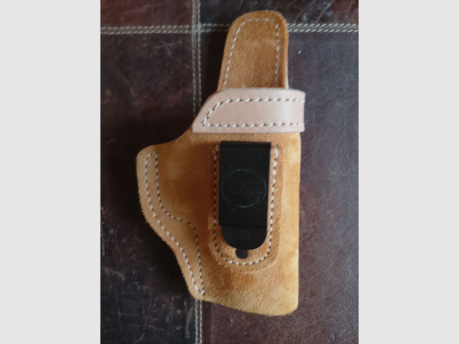 FALCO  Holster in pelle IWB in suede Open-Top CZ75 compatto P-01 senza rail