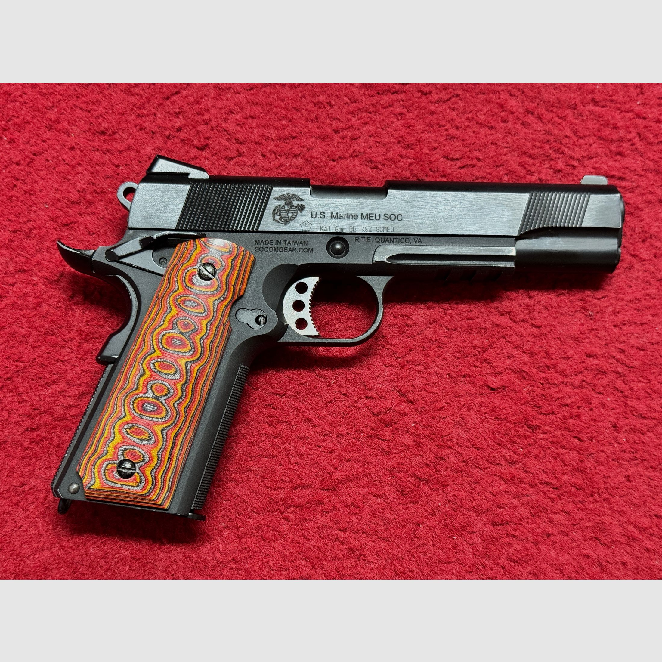 WE Socomgear US Marine MEU SOC 1911er GBB 6mm Airsoft mit Koffer GBB 