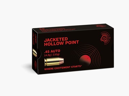 GECO .45ACP 14.9g 230gr Jacketed Hollow Point BTE50