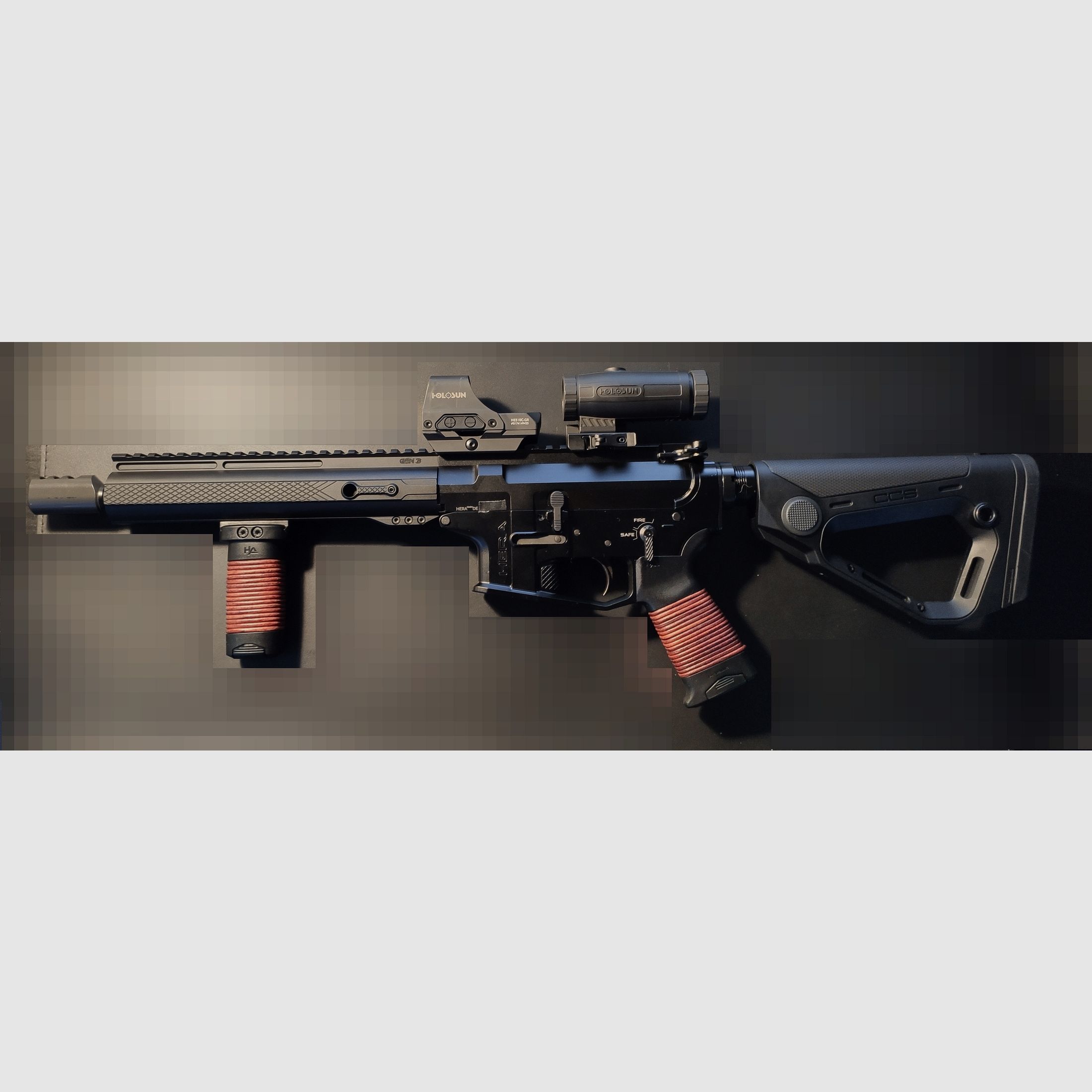 Zarezerwowane i opłacone !-Hera 9er Model IPSC 2020 9mm Colt Lower inkl. Holosun Greendot und Holosun Magnifier (3-Fach)