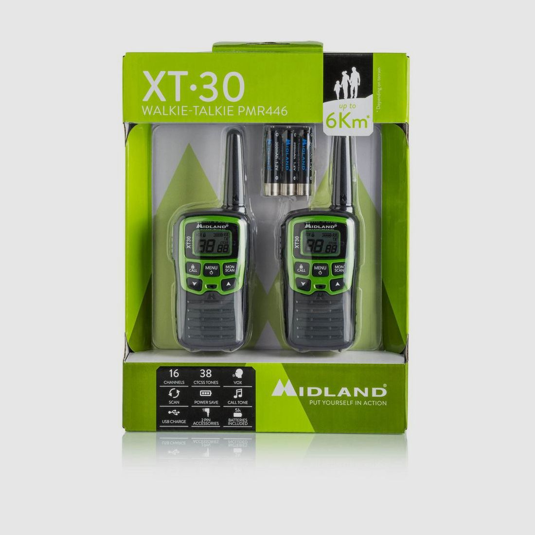 Par de Walkie-Talkies Midland XT30 PMR 446 - Alcance 10 km - Comunicación Sin Licencia - Ideal para Caza y Actividades al Aire Libre, imagen 7 de 7