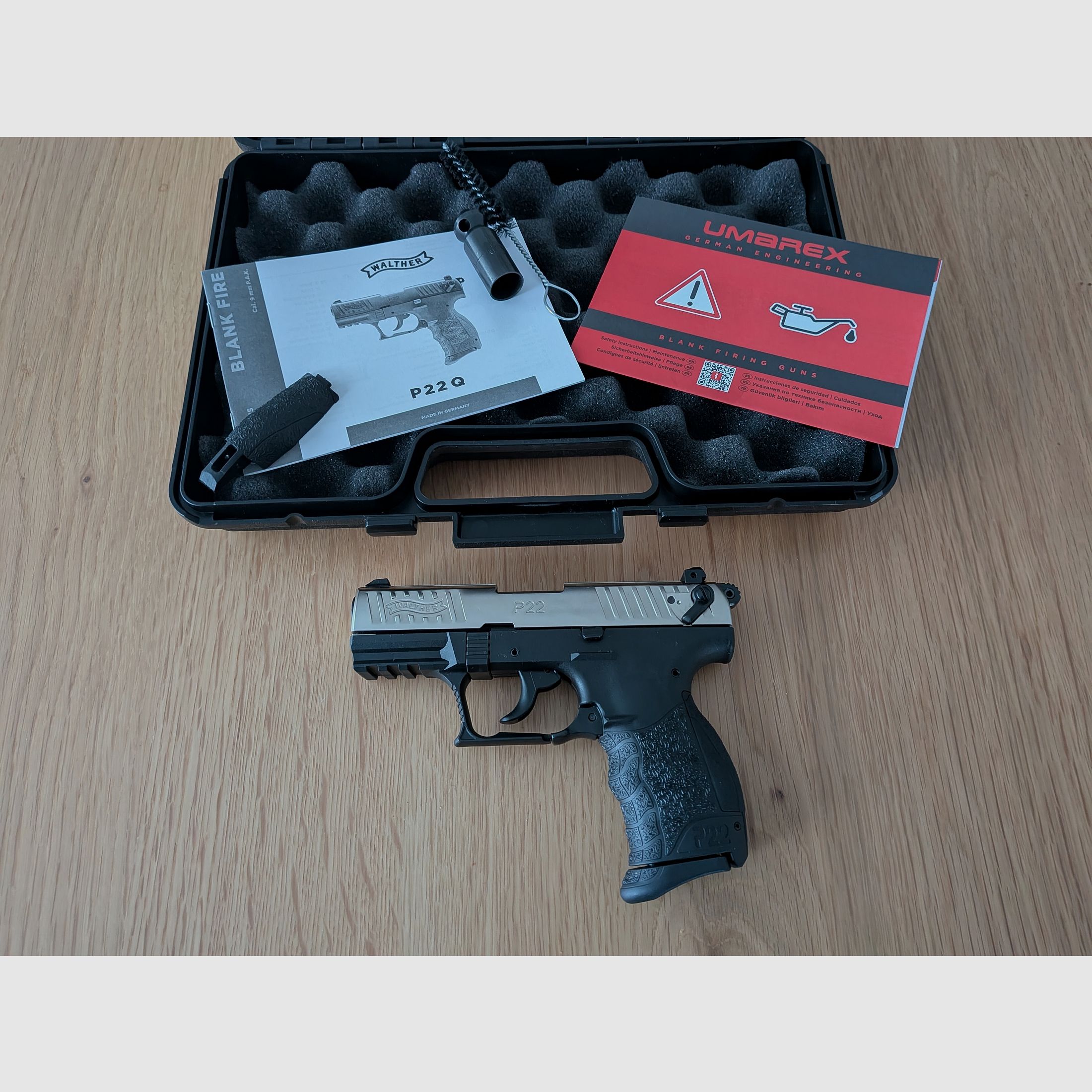 Walther P22Q Nickel 9mm P.A.K. ++ NEU++P 22 Q Schreckschuss Pistole