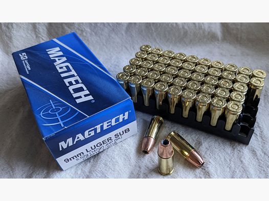 Magtech 9mm Luger JHP SUB 9,5g  Fangschuss °°°°°°°°°°°°°°°°°