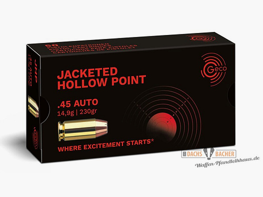 GECO .45 Auto JHP Jacketed Hollow Point 14,9g/230gr 50 Schuß