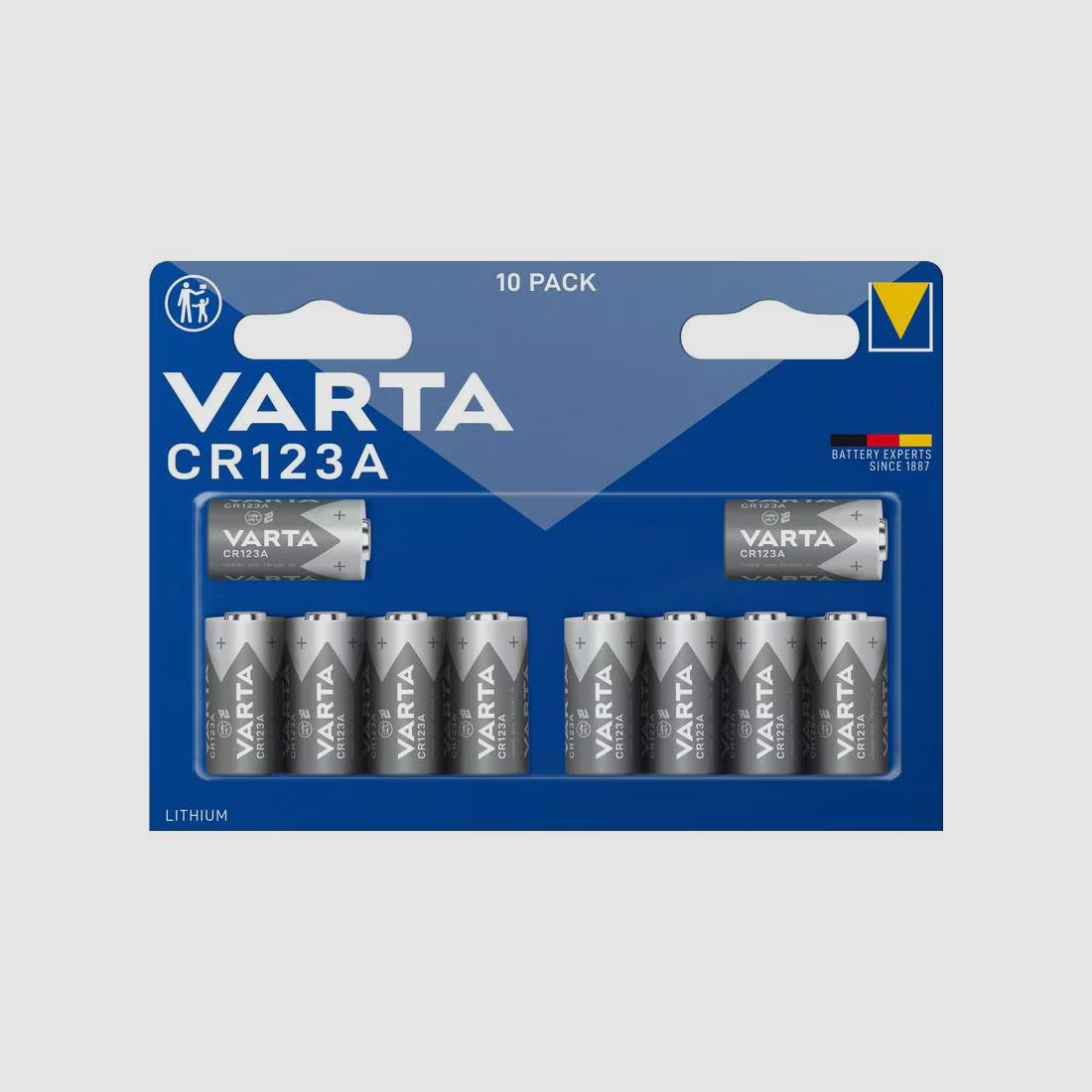 Varta CR123A Batterij, 3V Lithium (10 Pack)