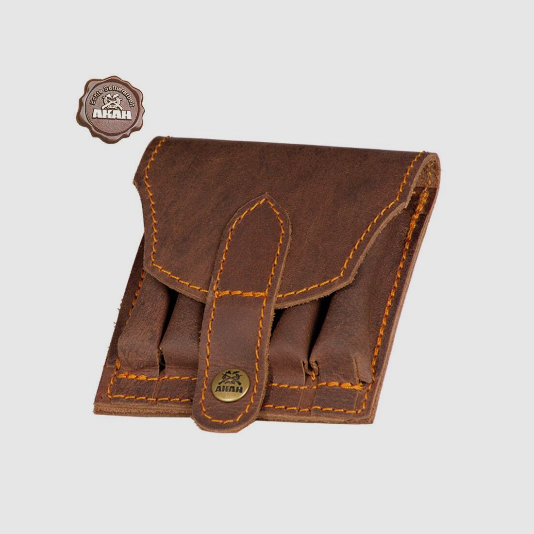 AKAH Patronenetui mit Riemenknopf für 5 Kugelpatronen