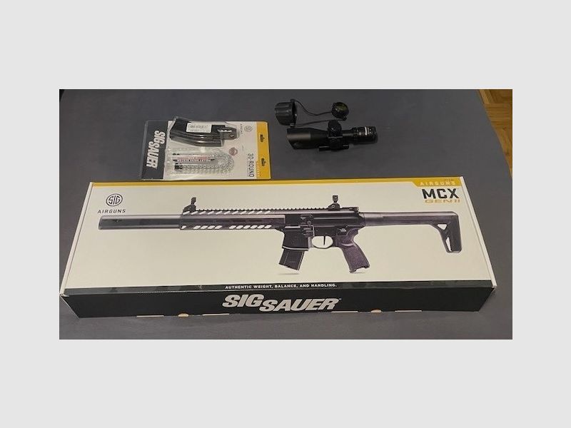 Sig Sauer MCX GEN 2 + Zubehör + 5x 88 gr. CO2 Kartuschen