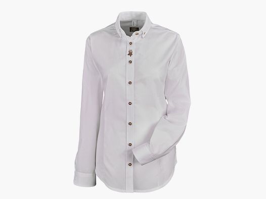 OS-Trachten Long Sleeve Blouse with Piping Embroidery