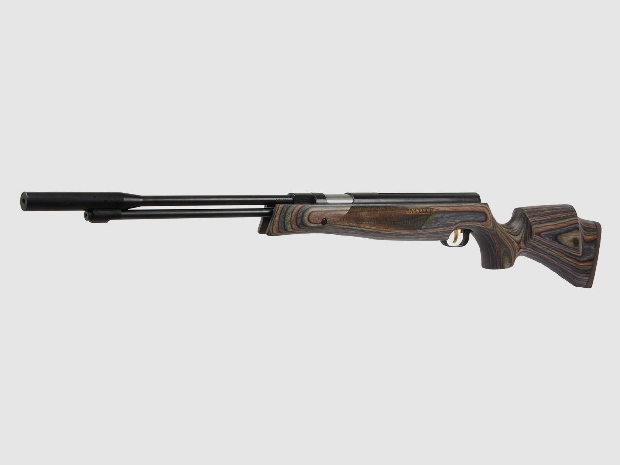 B-Ware Starrlauf Luftgewehr Weihrauch HW 97 K mit langem Lauf schwarz-braun-grĂĽner Schichtholzschaft Kaliber 4,5 mm (P18)