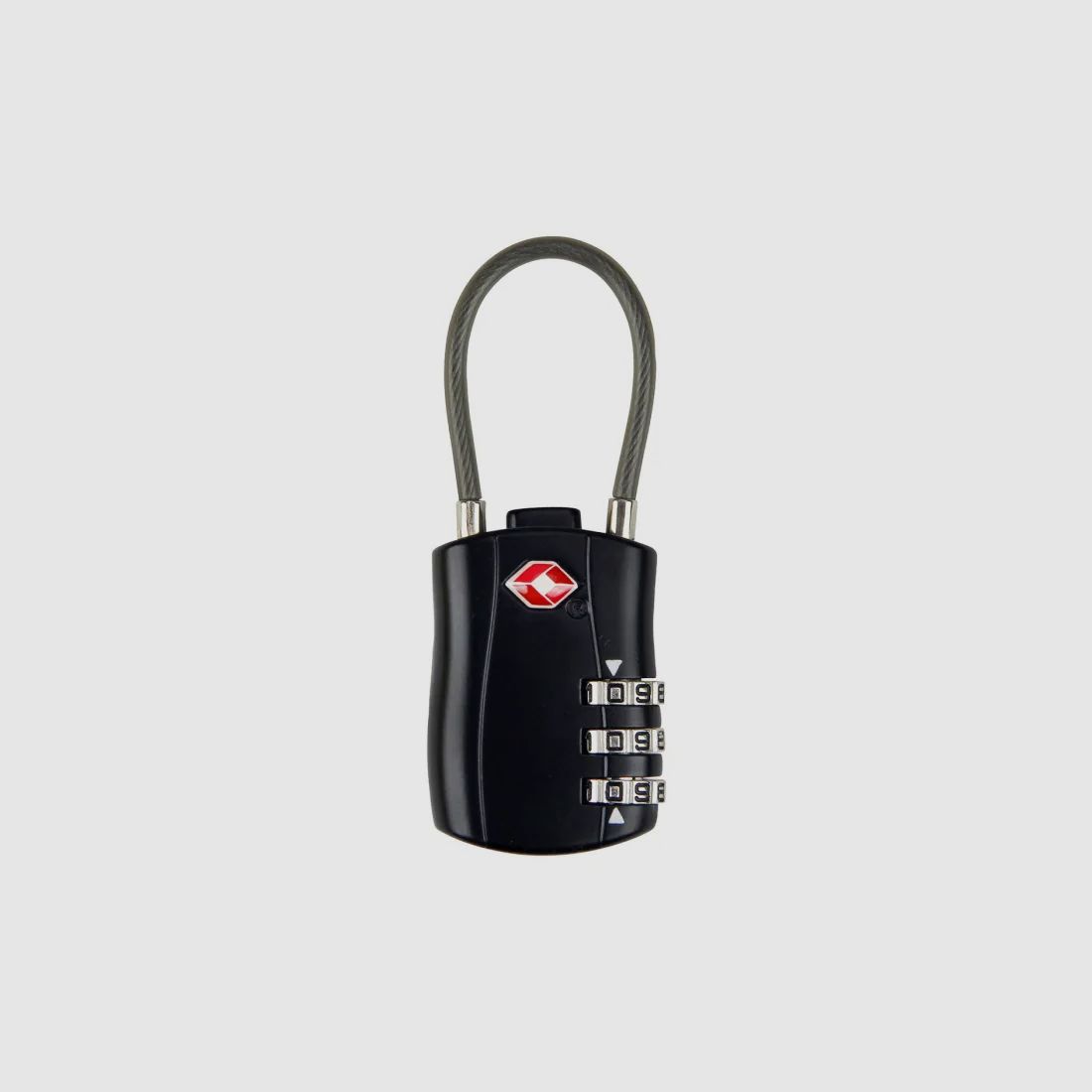 Lucchetto TSA "Comfort" con cavo in acciaio nero