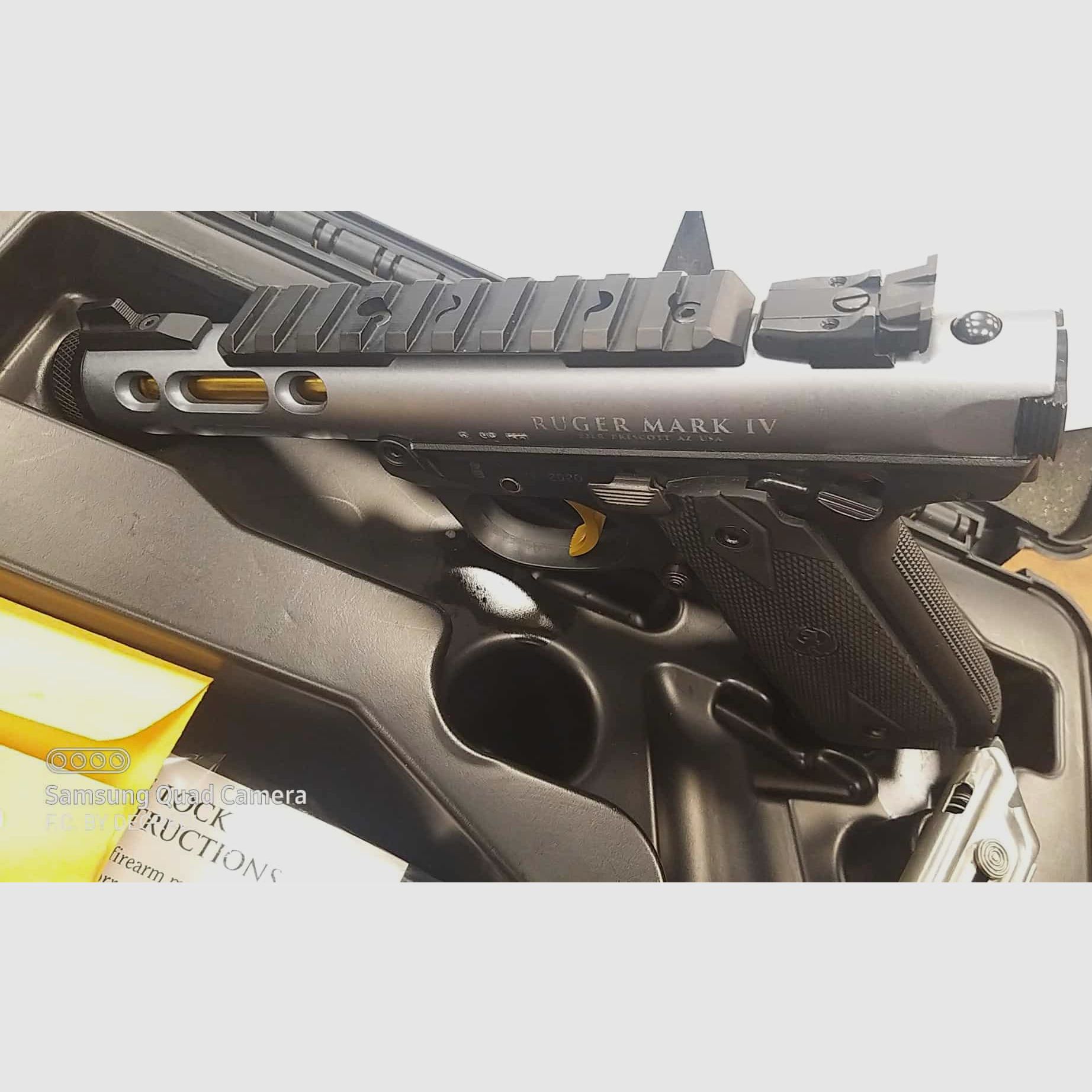 RUGER MARK IV 22/45 LITE GRAU ANODISIERT GOLDENEN ABZUG 22LR, Bild 4 von 4