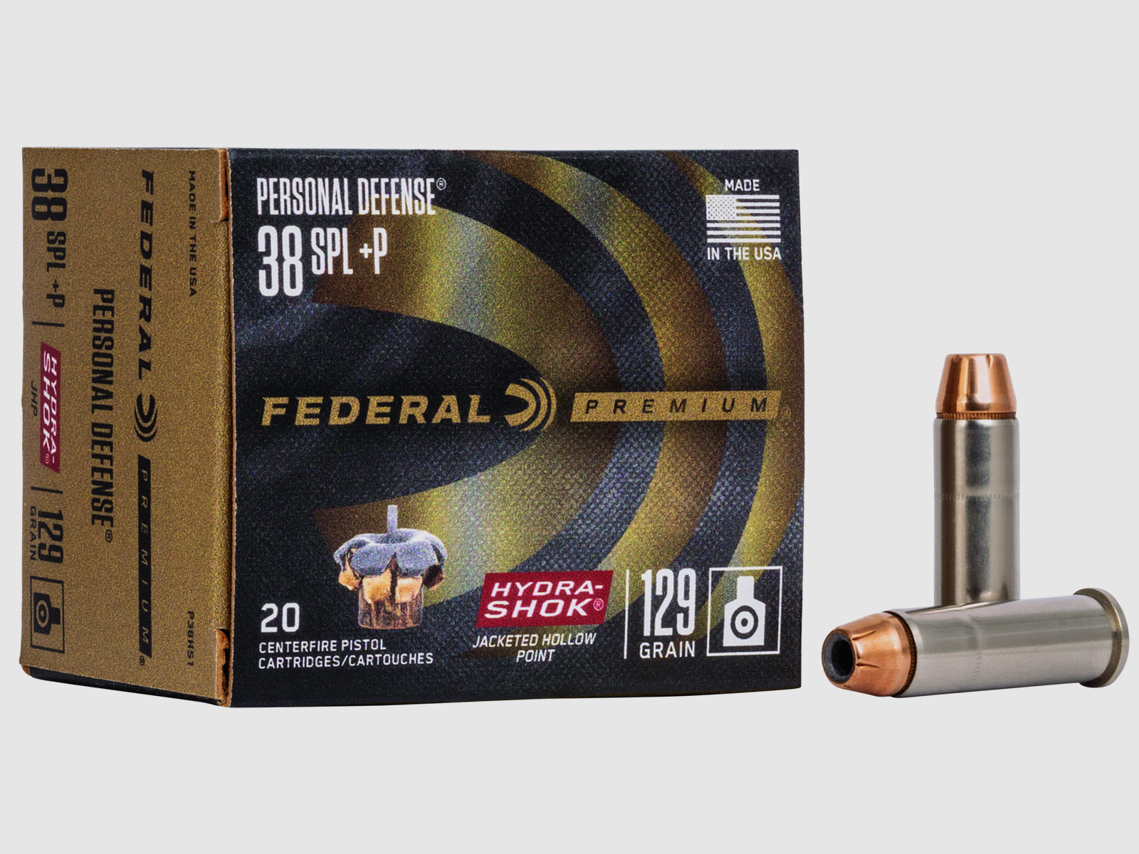 Federal Revolvermunition Premium .38 Special 8,4g Hydra-Shok Jacketed Hollow Point