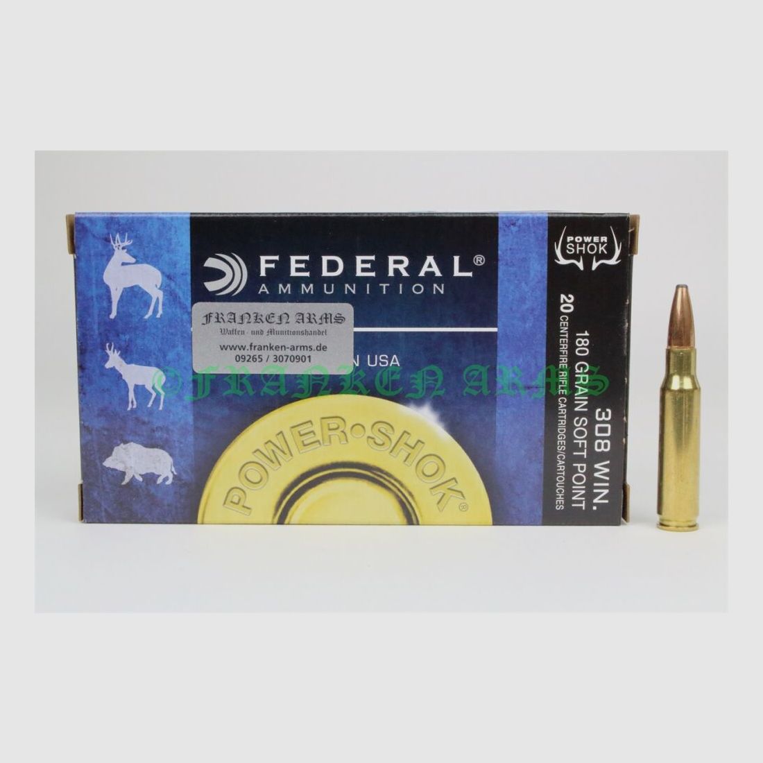 Federal Power Shok .308 Win punta de plomo 180gr. 11,7g 20 piezas precio por cantidad