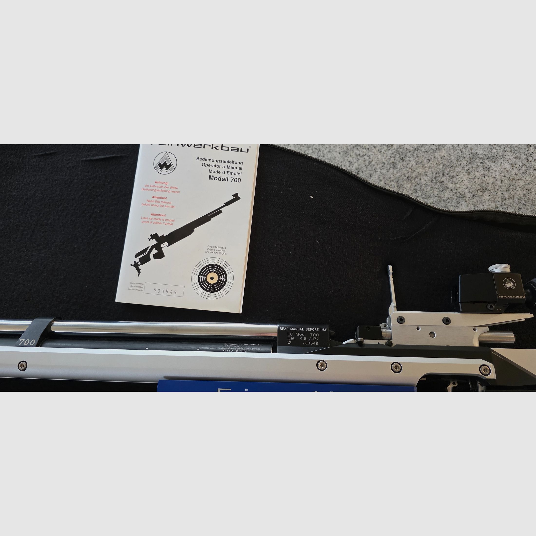 Matchluftgewehr FWB 700 Alu Aufgelegt (Rechts/Gr. M) – Sehr guter Zustand – Komplettset & Originalbelege, Bild 6 von 10