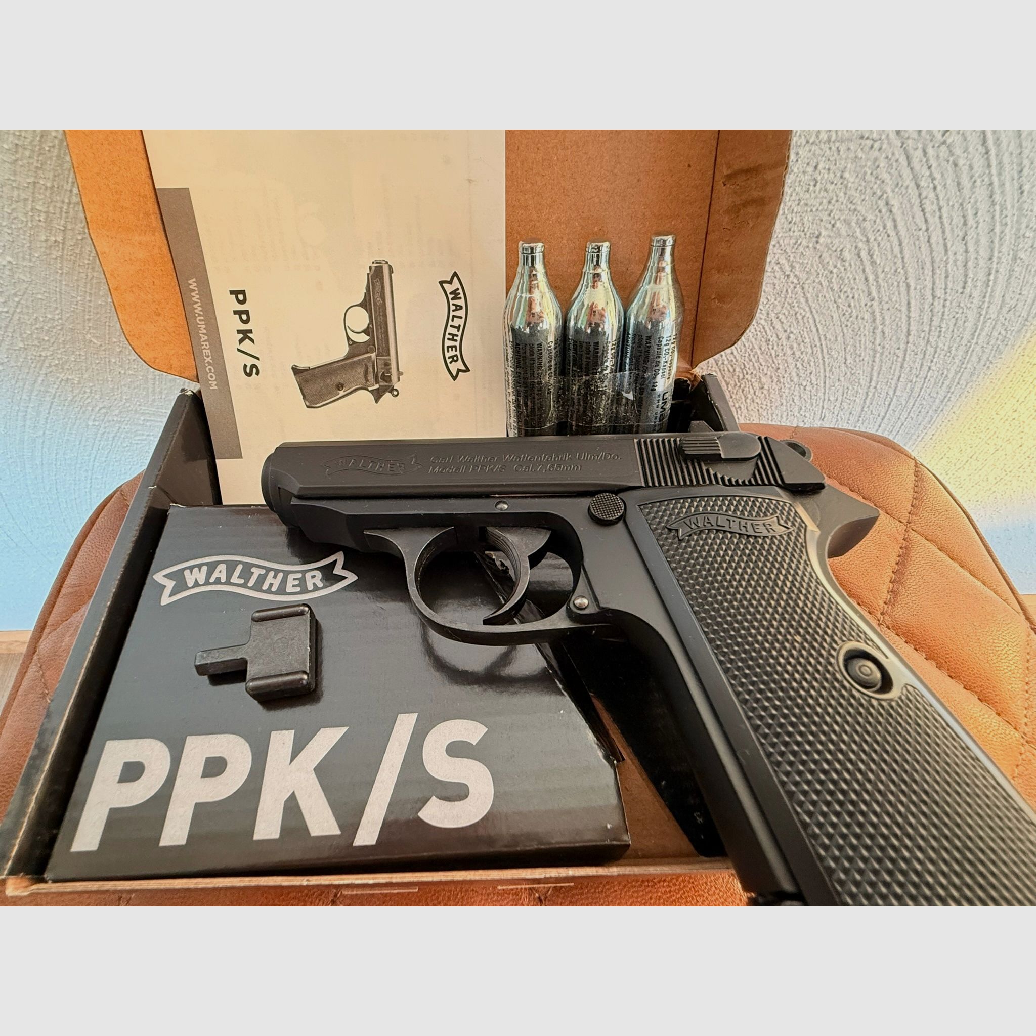 Walther PPK/S Co2-Pistole Blow Back Kaliber 4,5 mm Stahl BB