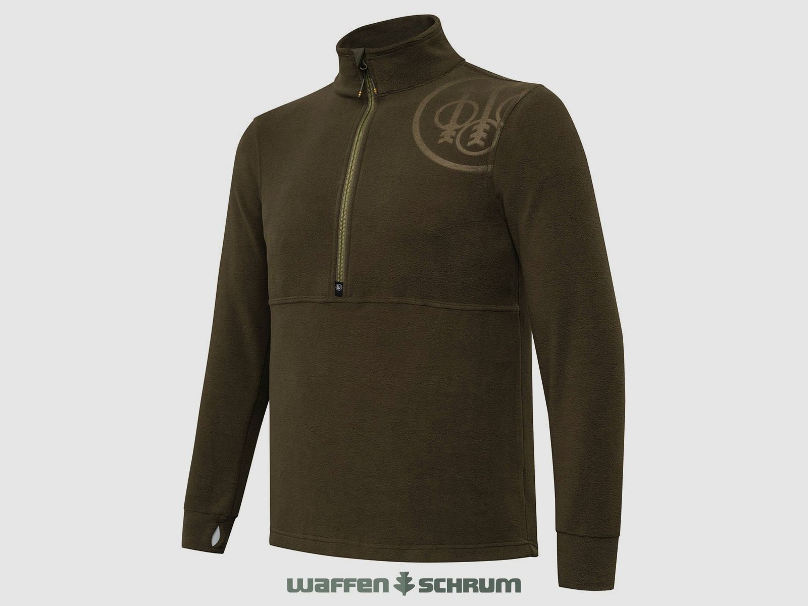 Beretta Fleece Troyer HP Logo Green Moss