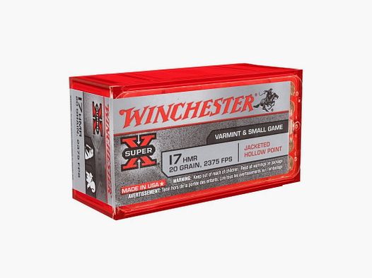 Winchester Super X JHP 20 grs. .17 HMR - 50 stuks.