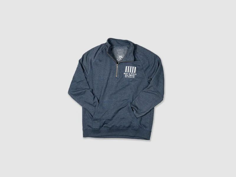 Lichtgewicht fleece met kwart rits (Heather Navy) Sons Of Liberty, afbeelding 3 van 3
