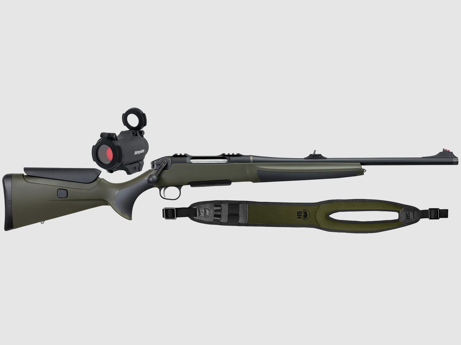Haenel Jaeger NXT Composite inklusive Leuchtpunktvisier und Gewehrriemen, Kal. .300 Win. Mag.