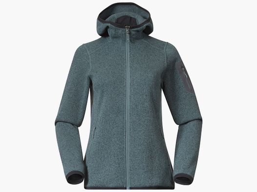 Bergans Kamphaug Knitted Hoodie Women Grey Sage S
