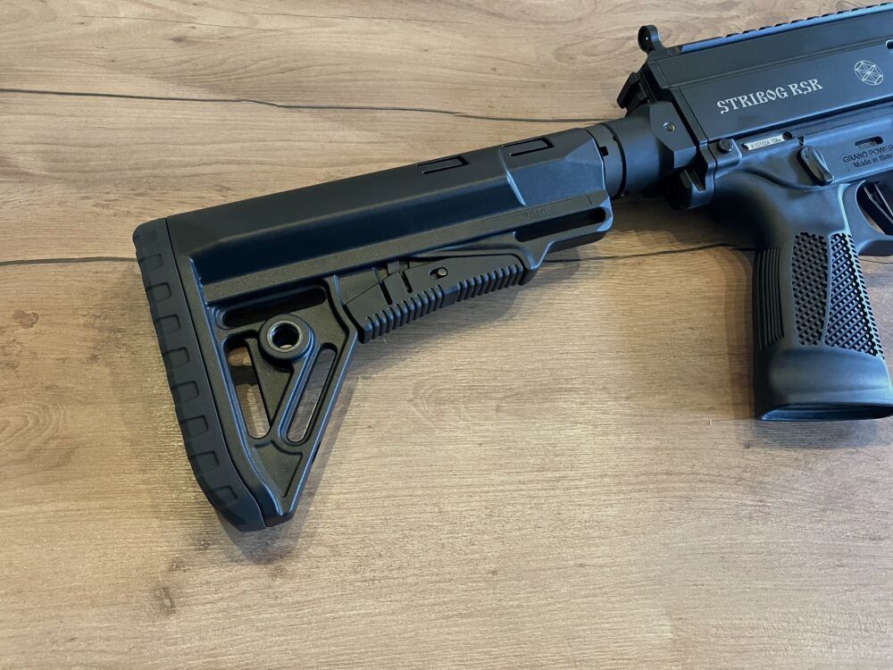 Grand Power Stribog RSR mit höhen- und seitenverstellbaren AR15 Schaft 9mmLuger