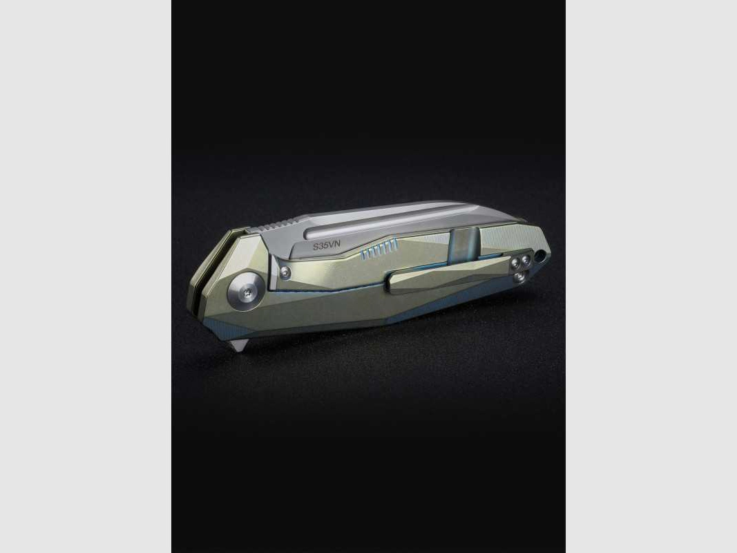 Rikeknife 1504B-GB Taschenmesser, Gold/Blau