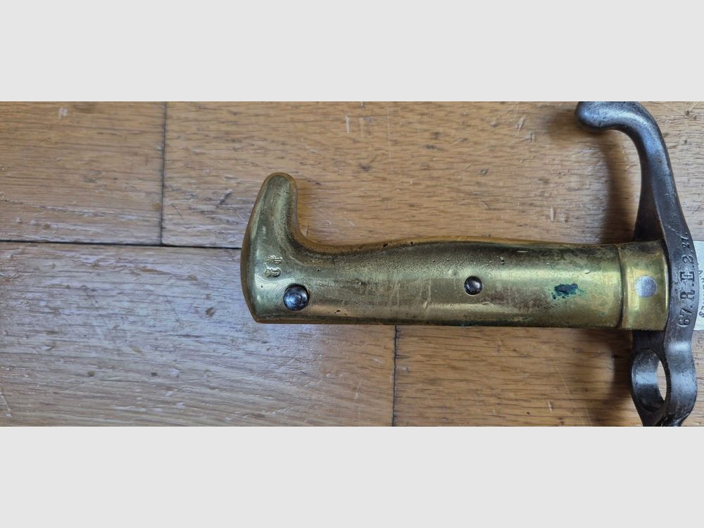 Sehr schöne preußische Bajonett Modell 1871 – Selten Hersteller F.A. HERMES in Solingen – Waffe und Scheide in ausgezeichnetem Zustand – zum 67. Ersatzregiment Metz -TBE+, Bild 12 von 21
