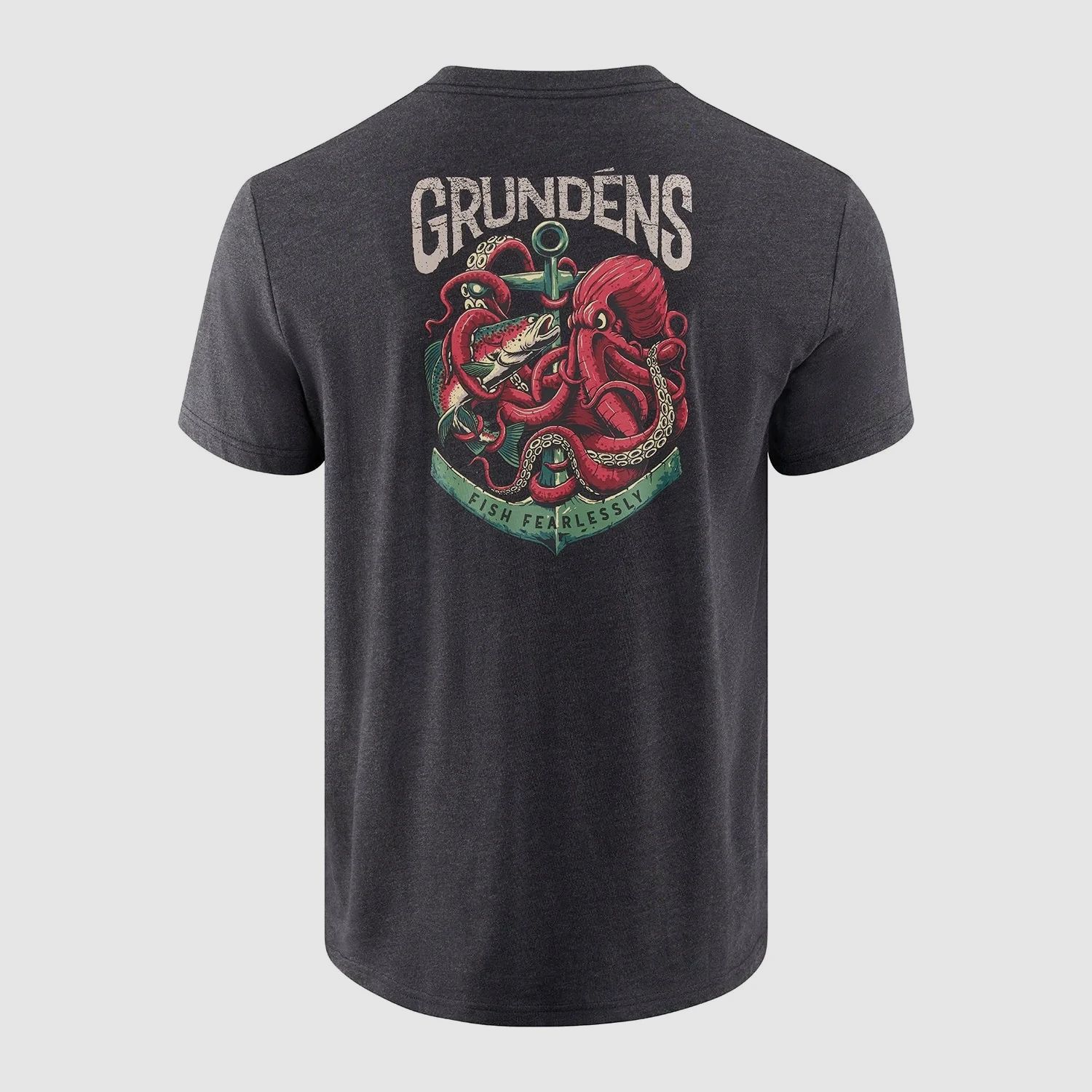 Grundens Octo-Trout SS T-Shirt Heather Charcoal M