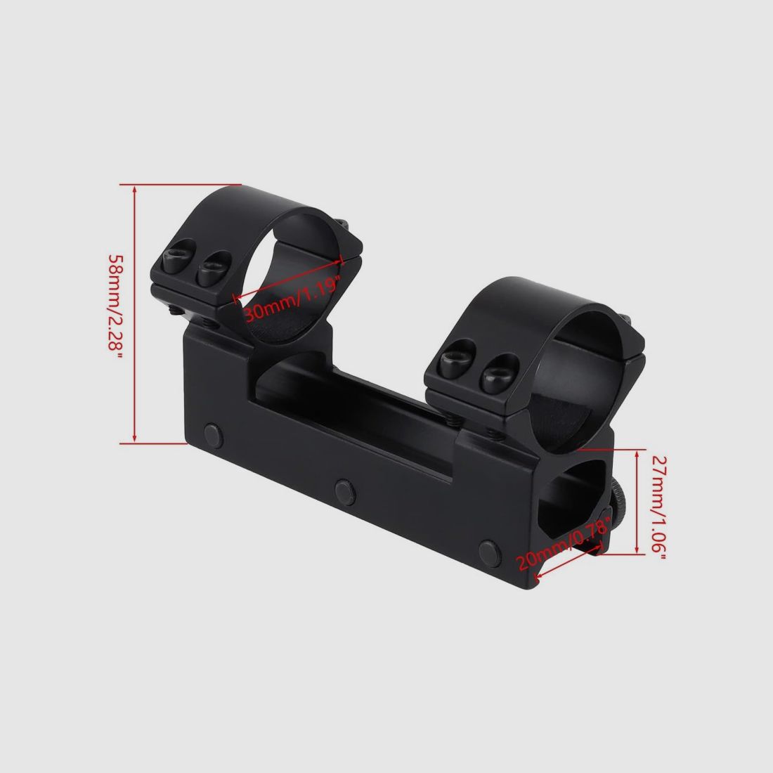 Dubbele montage ringen voor 20 mm Picatinny of Weaver rail