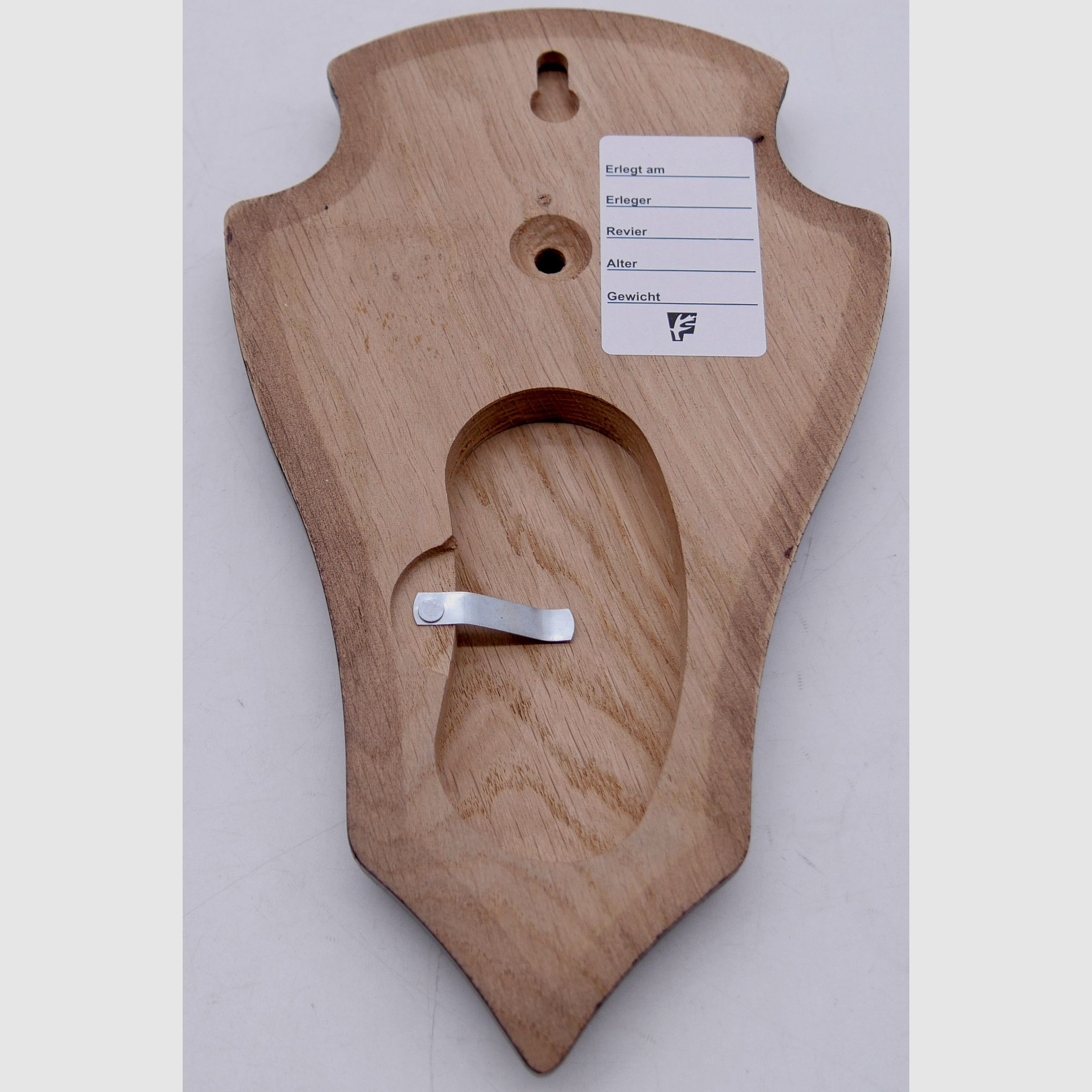 Coat of arms shields for trophies double milling made of dark oak 18x11cm