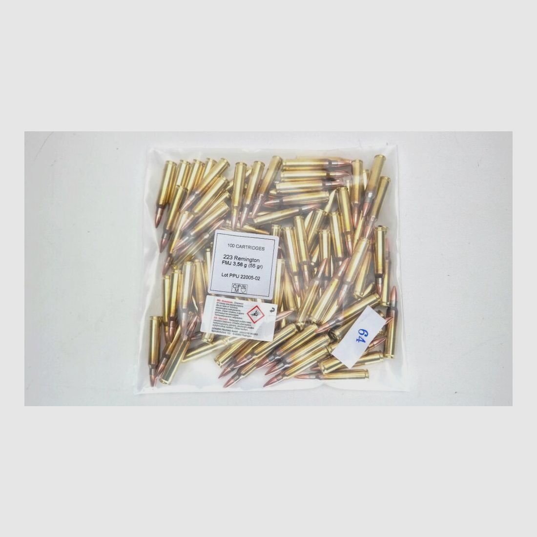 PPU Privi Partizan FMJ BT 3,56 gramos 55 granos en 100 a granel DISPONIBLE INMEDIATAMENTE - .223 Rem