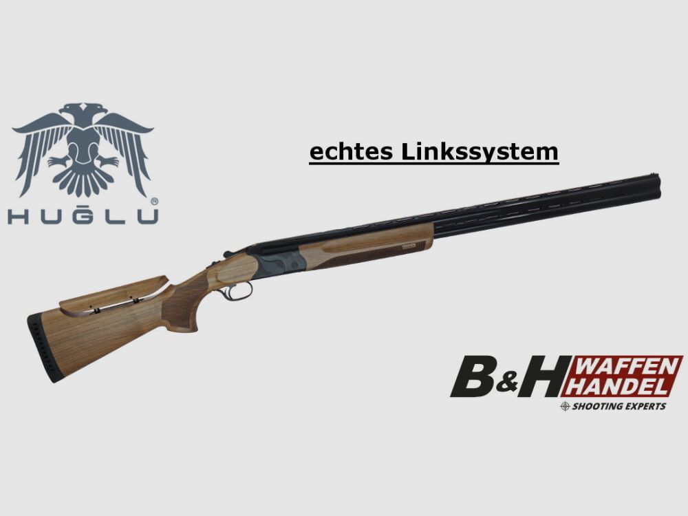 Huglu Bockdoppelflinte Victor schwarz echtes Linkssystem 71cm