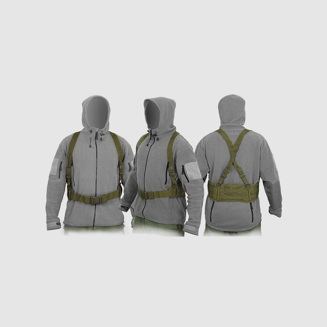 Padded patrol belt with suspenders - olive [8FIELDS]