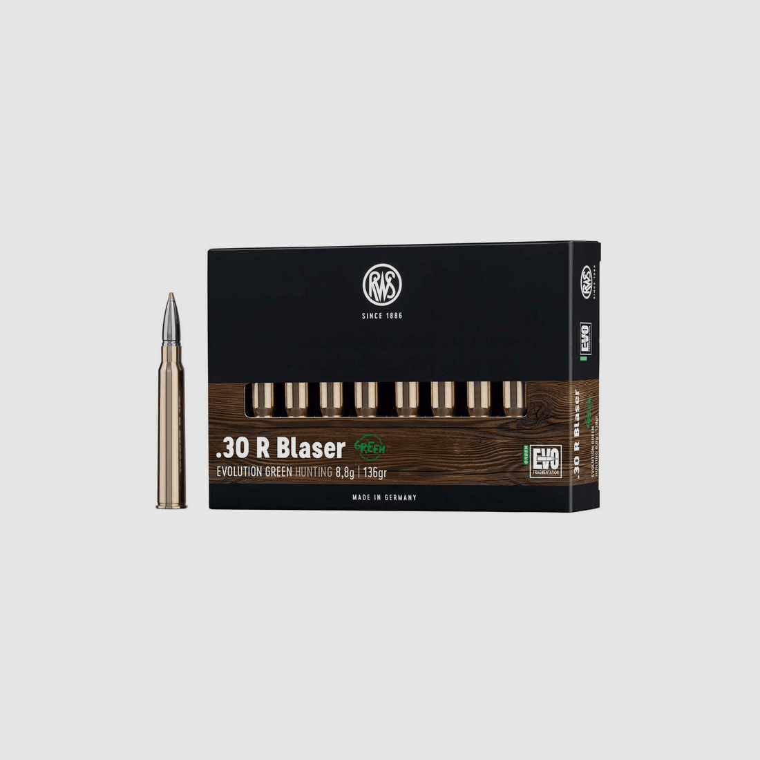 RWS .30 R Blaser Evo Green 136gr. - 20 pz