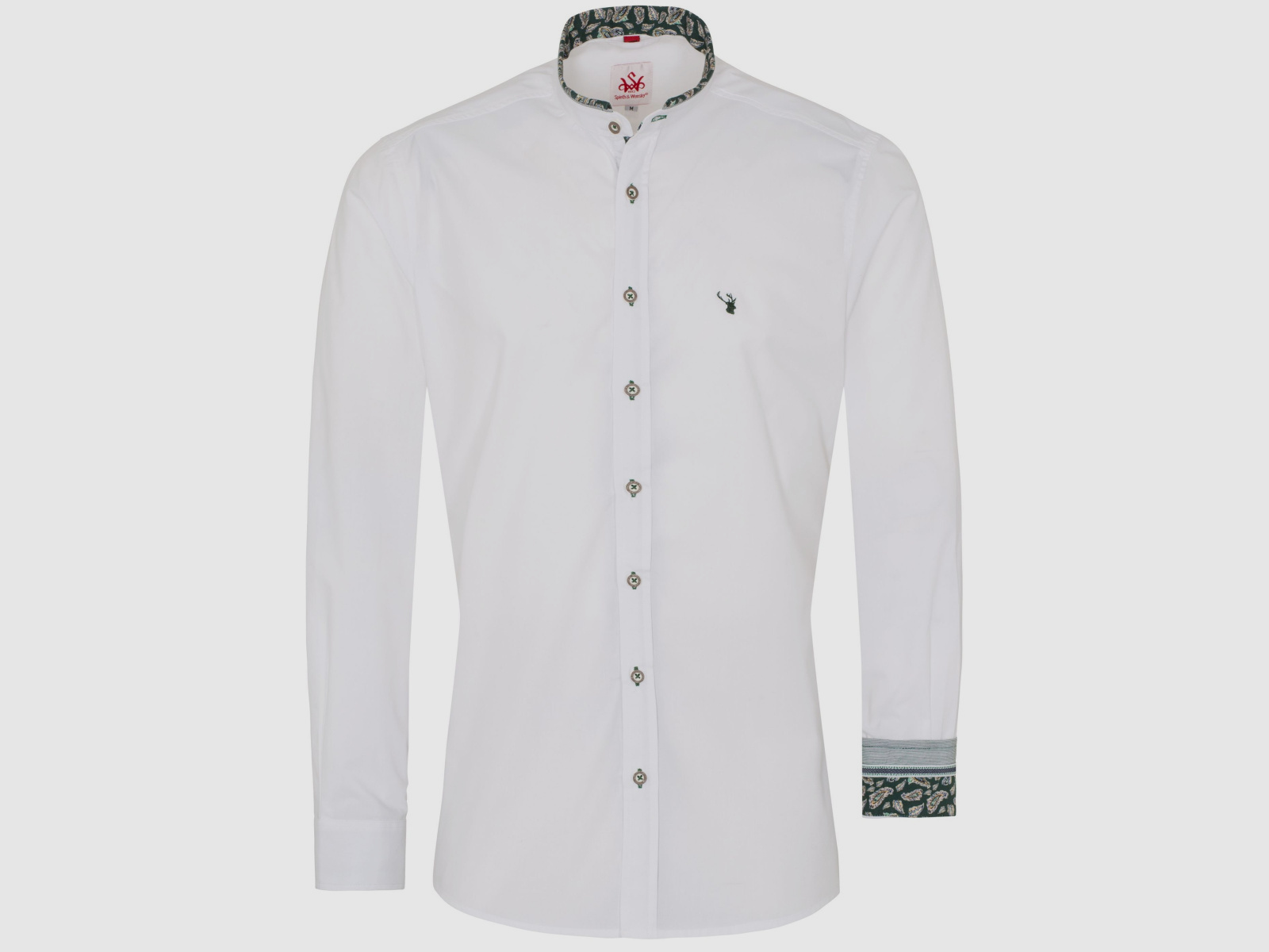 SPIETH & WENSKY Silas Stehkragen Hemd Slim Fit