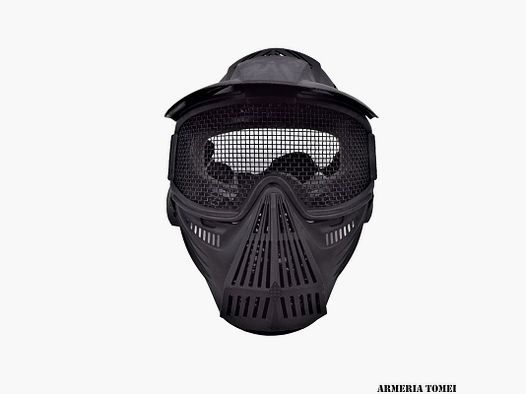 WOSPORT – MASKE AUS POLYMER MIT SCHWARZEM METALLGITTER