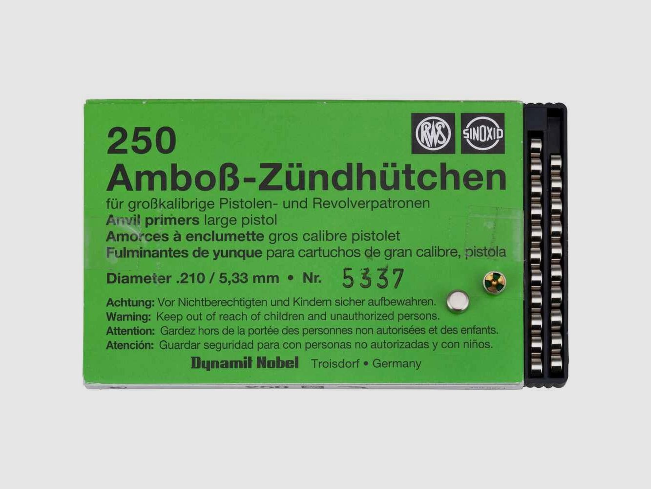 Zündhütchen Nr. 5337 Large Pistol RWS