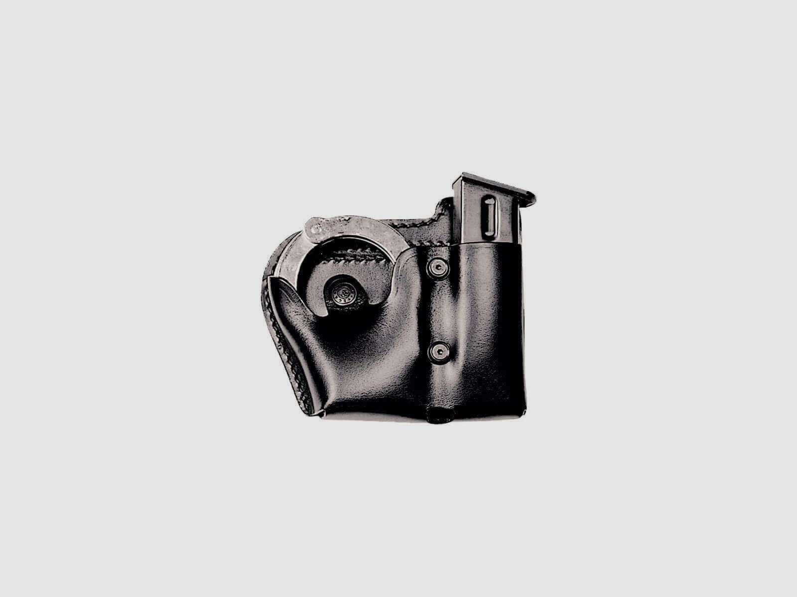 Handschellen & Magazinhalter aus Leder Schwarz