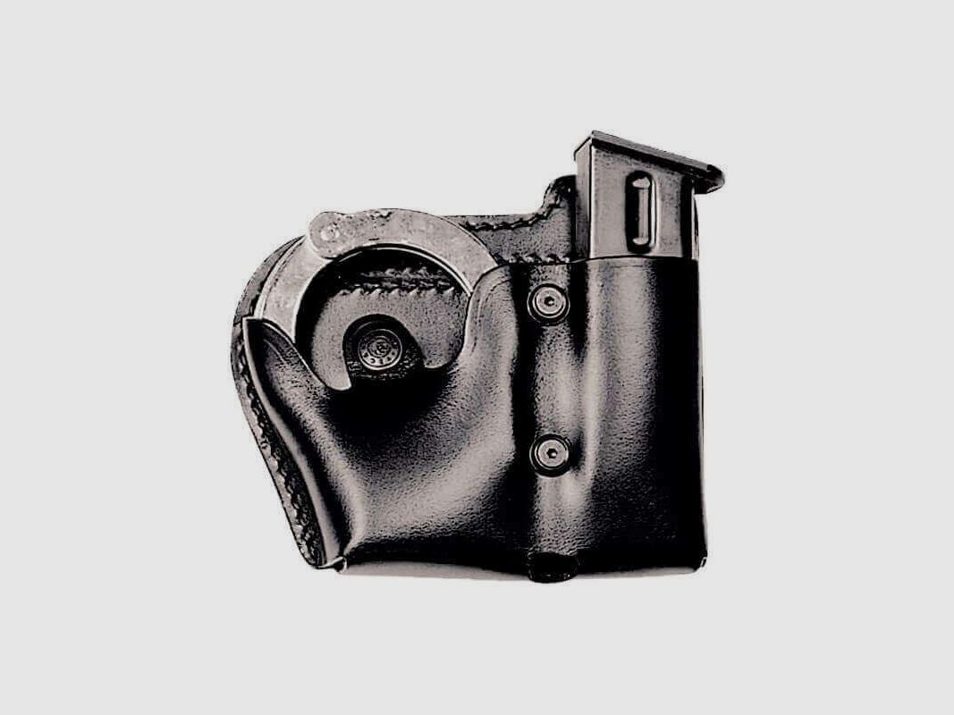 Handschellen & Magazinhalter aus Leder Schwarz