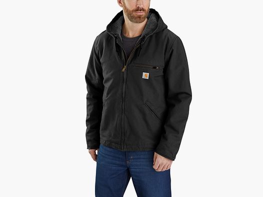 Carhartt Pranażona Kaczka Sherpa Podszewka Kurtka, Mężczyźni, Czarny, S