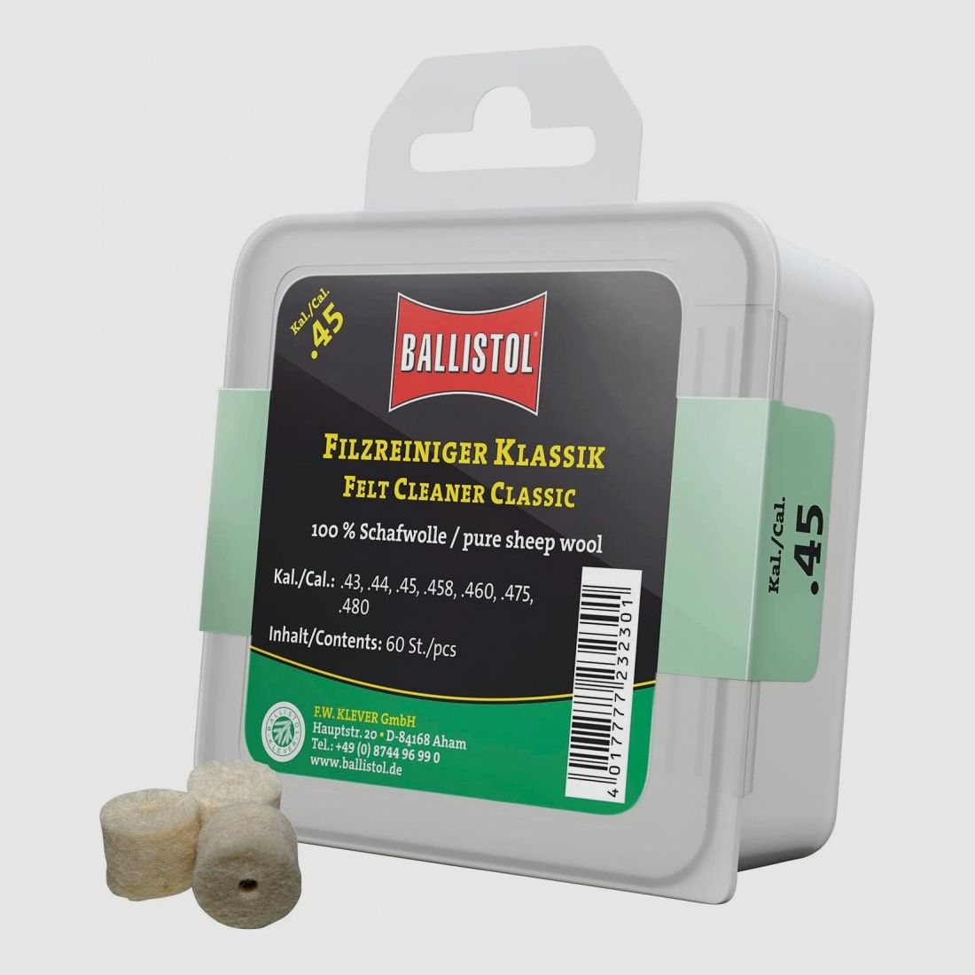 BALLISTOL feutres classiques pour le nettoyage et l'entretien des armes cal. 308 (300 pcs), image 1 sur 2