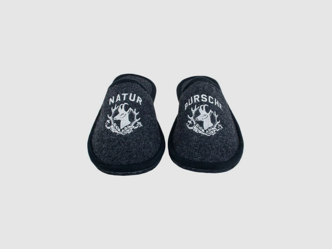 Adelheid Herren Filzpantoffel Naturbursche rabenschwarz 46/47