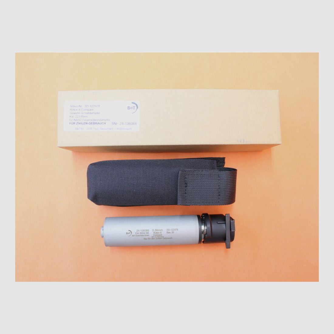 B&T AG Schalldämpfer .223 B&T AG Rotex-X Compact (SD-12297) Edelstahl (Inconel/ Thermax) QD-Verschluss NATO
