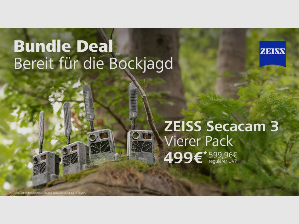Carl Zeiss AG Aktionspaket - 4er Set ZEISS Secacam 3 Wildkamera inkl. SIM-Karte