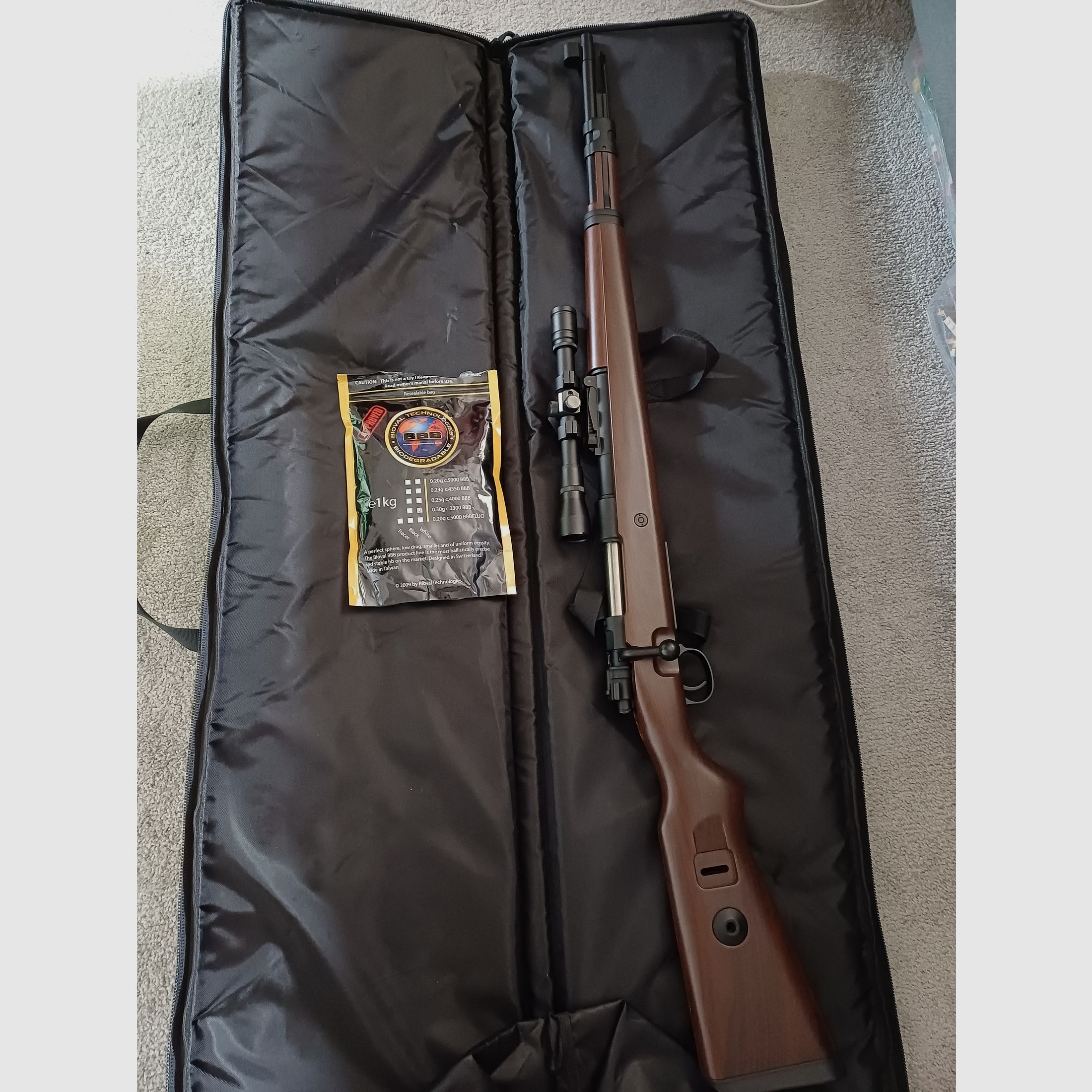 Airsoft, Sniper , K98 Bundle Visier , Tasche und BBS 