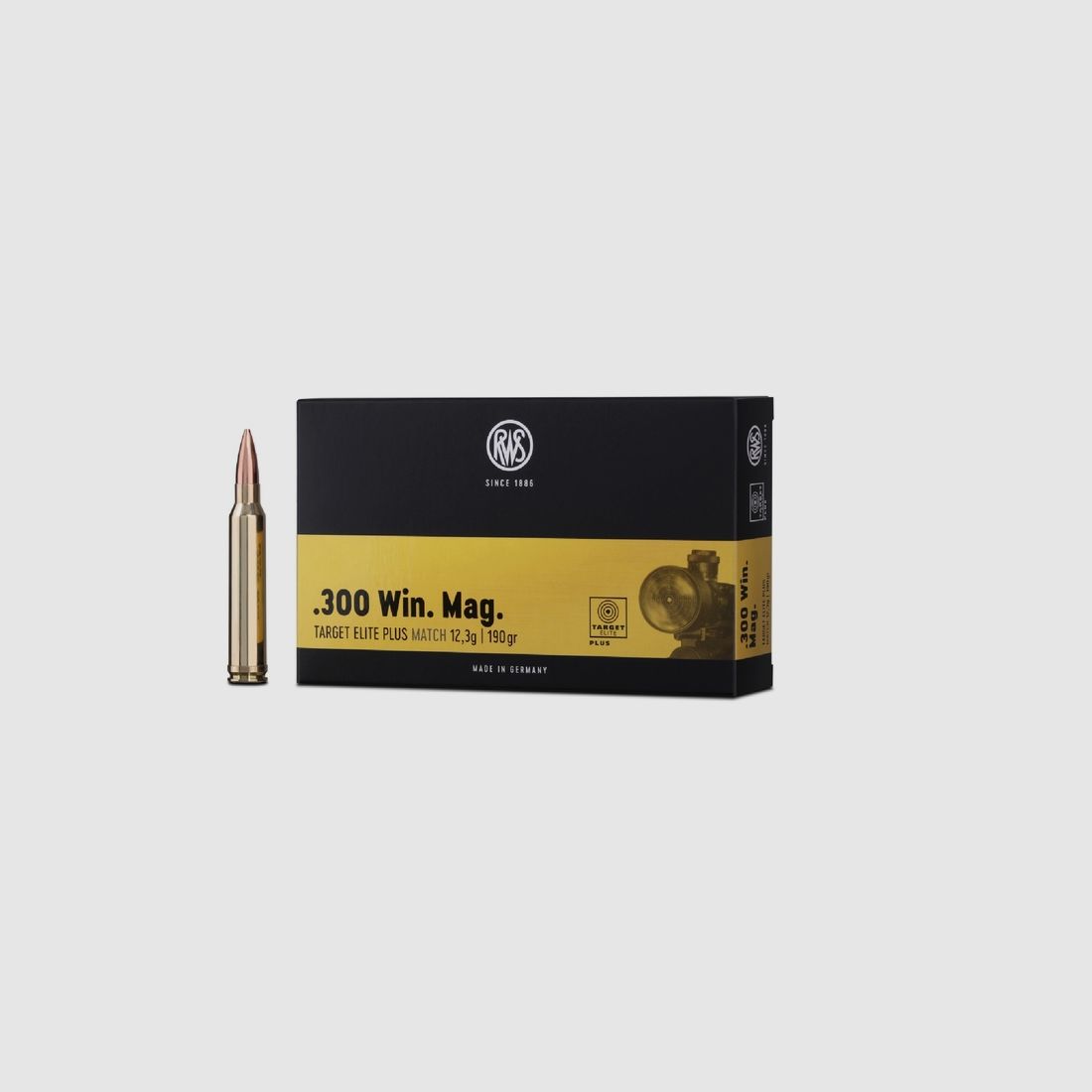 RWS cal. 3.. cartucce per carabina .300 Win Mag Target Elite Plus 20 pz. 12,3 g/190 grs, immagine 1 di 4